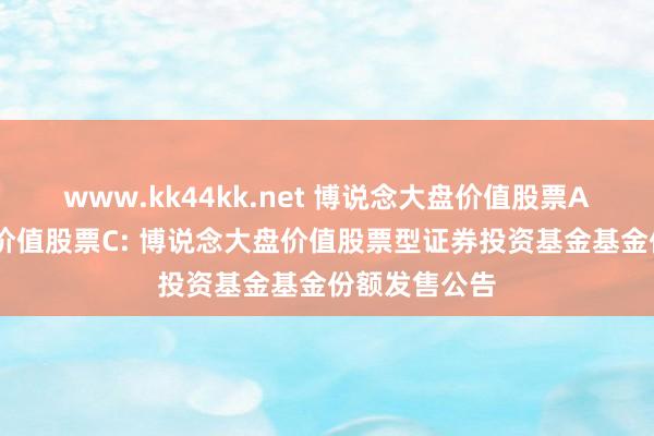 www.kk44kk.net 博说念大盘价值股票A,博说念大盘价值股票C: 博说念大盘价值股票型证券投资基金基金份额发售公告