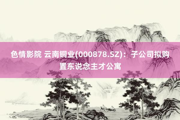 色情影院 云南铜业(000878.SZ)：子公司拟购置东说念主才公寓