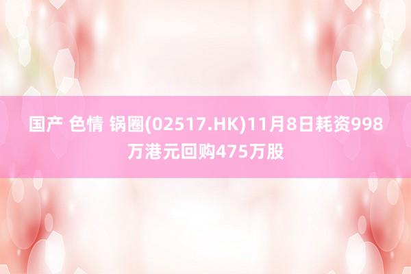 国产 色情 锅圈(02517.HK)11月8日耗资998万港元回购475万股