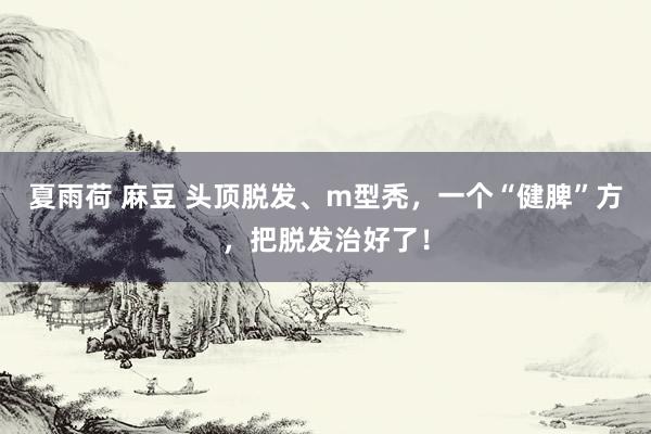 夏雨荷 麻豆 头顶脱发、m型秃，一个“健脾”方，把脱发治好了！