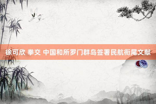 徐可欣 拳交 中国和所罗门群岛签署民航衔尾文献