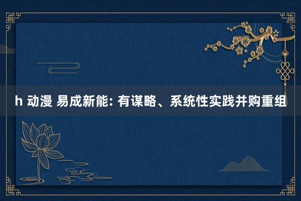 h 动漫 易成新能: 有谋略、系统性实践并购重组