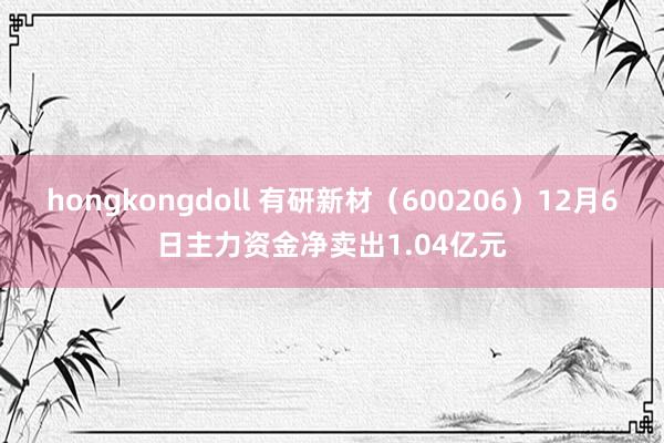 hongkongdoll 有研新材（600206）12月6日主力资金净卖出1.04亿元