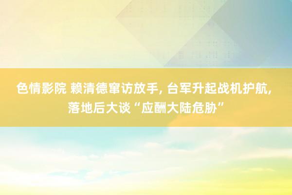 色情影院 赖清德窜访放手， 台军升起战机护航， 落地后大谈“应酬大陆危胁”