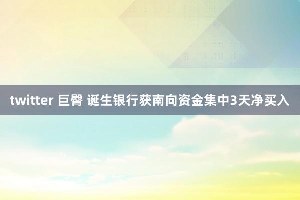 twitter 巨臀 诞生银行获南向资金集中3天净买入