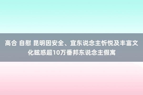 高合 自慰 昆明因安全、宜东说念主忻悦及丰富文化眩惑超10万番邦东说念主假寓