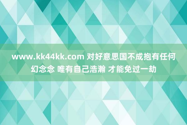 www.kk44kk.com 对好意思国不成抱有任何幻念念 唯有自己浩瀚 才能免过一劫