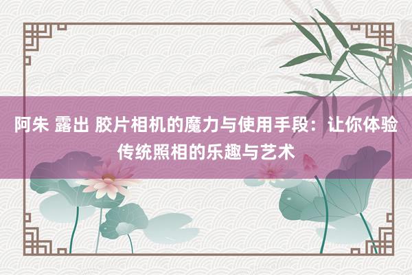 阿朱 露出 胶片相机的魔力与使用手段：让你体验传统照相的乐趣与艺术