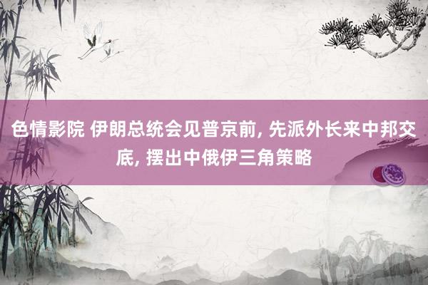 色情影院 伊朗总统会见普京前， 先派外长来中邦交底， 摆出中俄伊三角策略