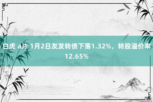 白虎 a片 1月2日友发转债下落1.32%，转股溢价率12.65%