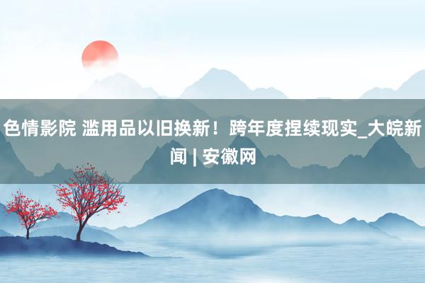 色情影院 滥用品以旧换新！跨年度捏续现实_大皖新闻 | 安徽网