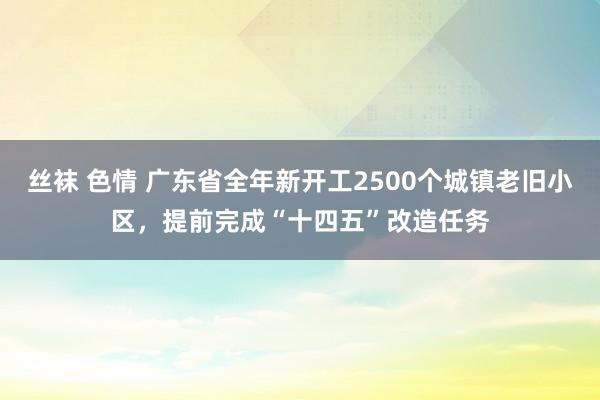 丝袜 色情 广东省全年新开工2500个城镇老旧小区，提前完成“十四五”改造任务