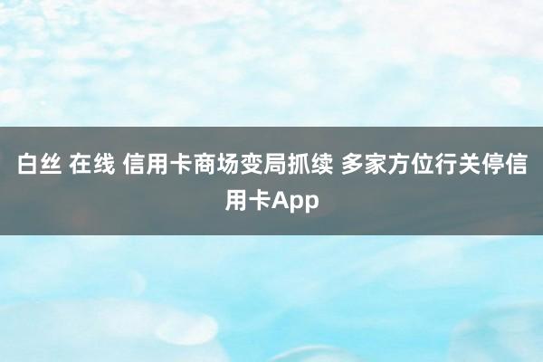 白丝 在线 信用卡商场变局抓续 多家方位行关停信用卡App