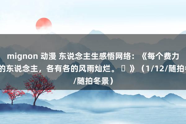 mignon 动漫 东说念主生感悟网络：《每个费力生存的东说念主，各有各的风雨灿烂。 ​》（1/12/随拍冬景）