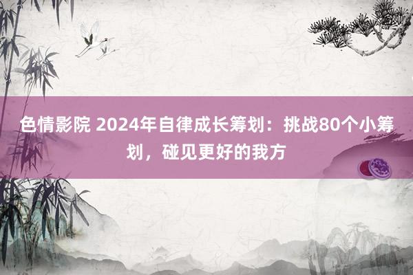 色情影院 2024年自律成长筹划：挑战80个小筹划，碰见更好的我方