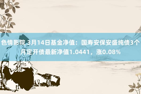 色情影院 3月14日基金净值：国寿安保安盛纯债3个月定开债最新净值1.0441，涨0.08%