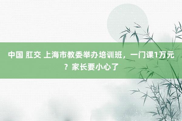 中国 肛交 上海市教委举办培训班，一门课1万元？家长要小心了