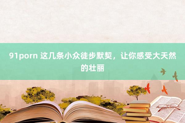 91porn 这几条小众徒步默契，让你感受大天然的壮丽