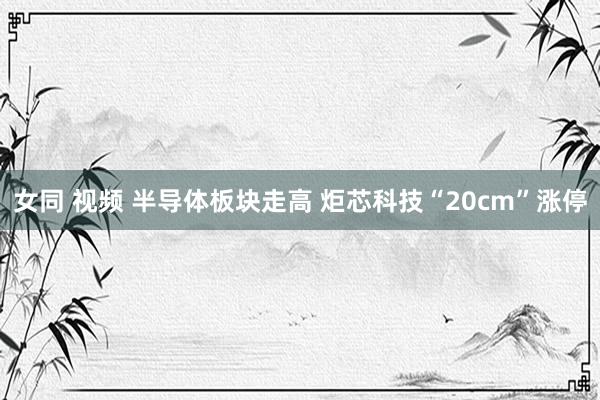 女同 视频 半导体板块走高 炬芯科技“20cm”涨停