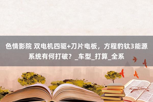 色情影院 双电机四驱+刀片电板，方程豹钛3能源系统有何打破？_车型_打算_全系